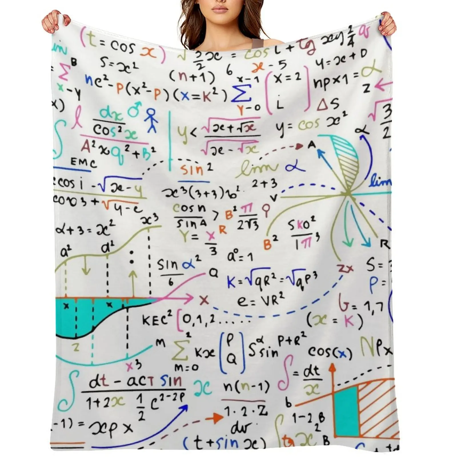 Math Homework Throw Blanket Soft Plaid Flannel Fabric Baby Flannels Blankets