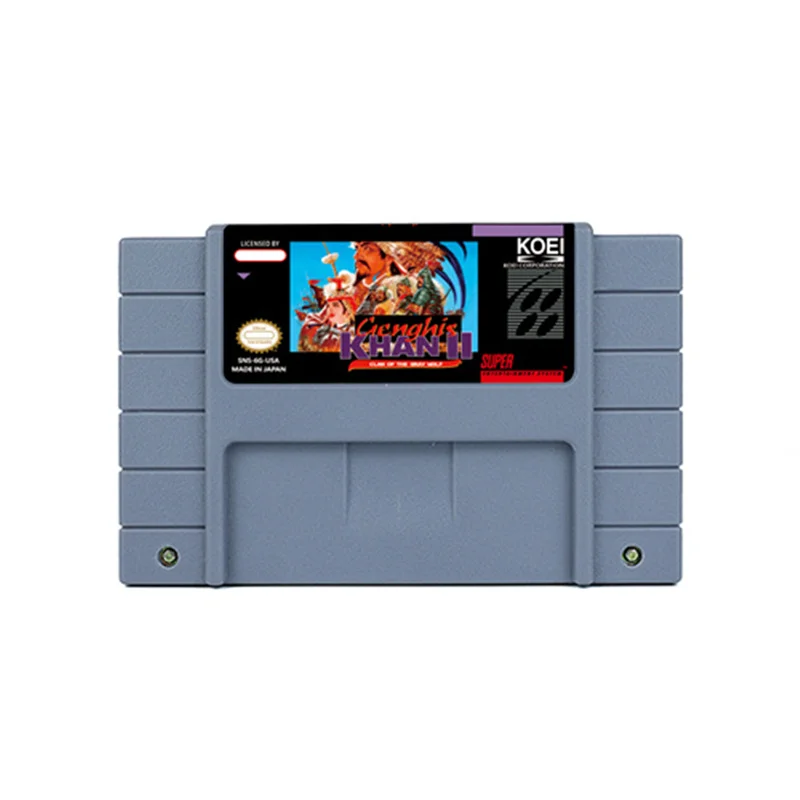 لعبة genghis khan ii الرجعية ، عشيرة الذئب الرمادي ، لعبة rpg لsnes ، 16 بت ، هدية للأطفال