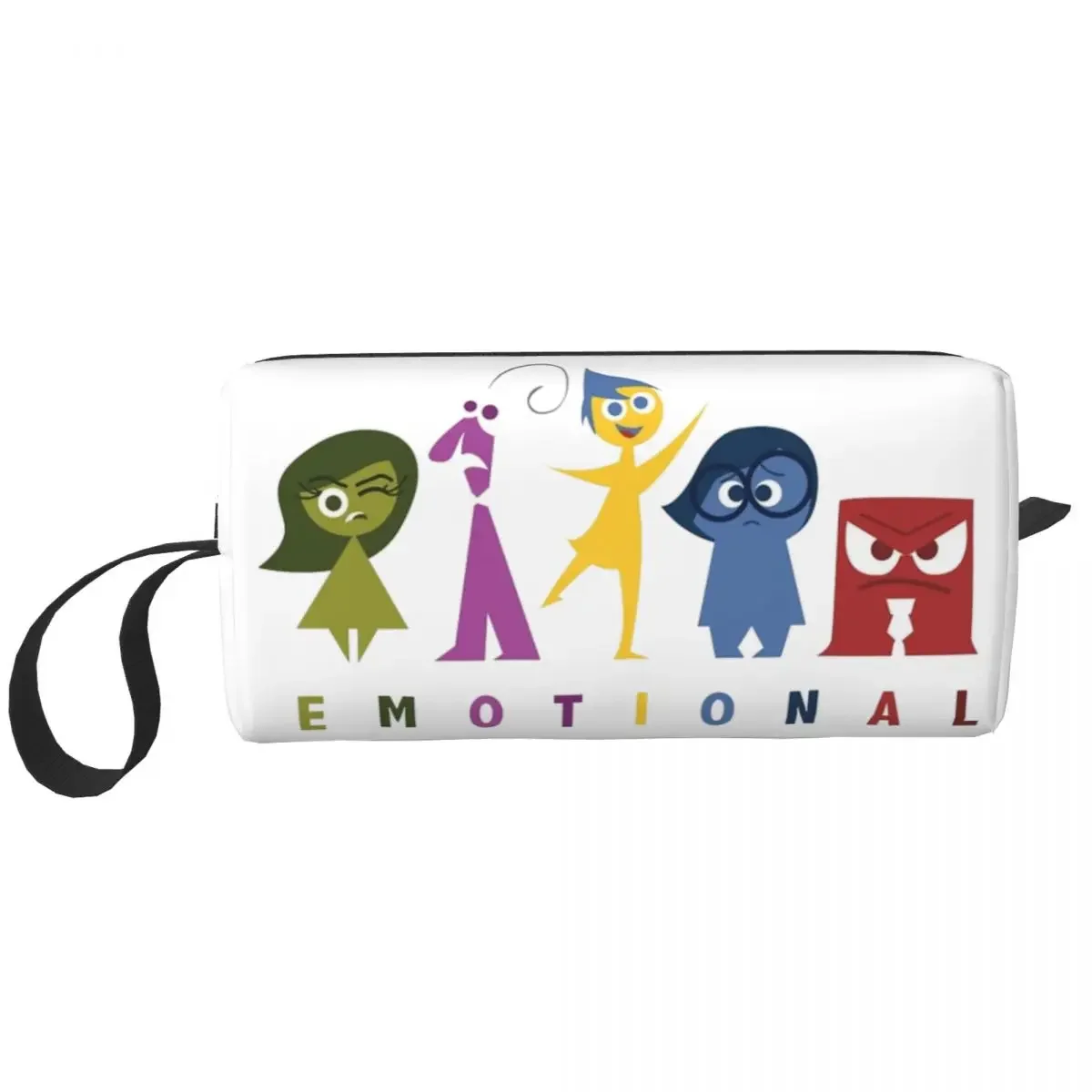 Inside Out Emotions Anxiety Makeup Bag Pouch Cartoon Cosmetic Bag Travel Toiletry Small Makeup Pouch Storage Bag for Women