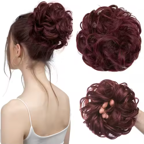 Synthetic Messy Hair Bun Extensions Big Curly Elastic Hair Scrunchies Hairpieces Chignon Donut Updo Hair Pieces for Women - Image 12