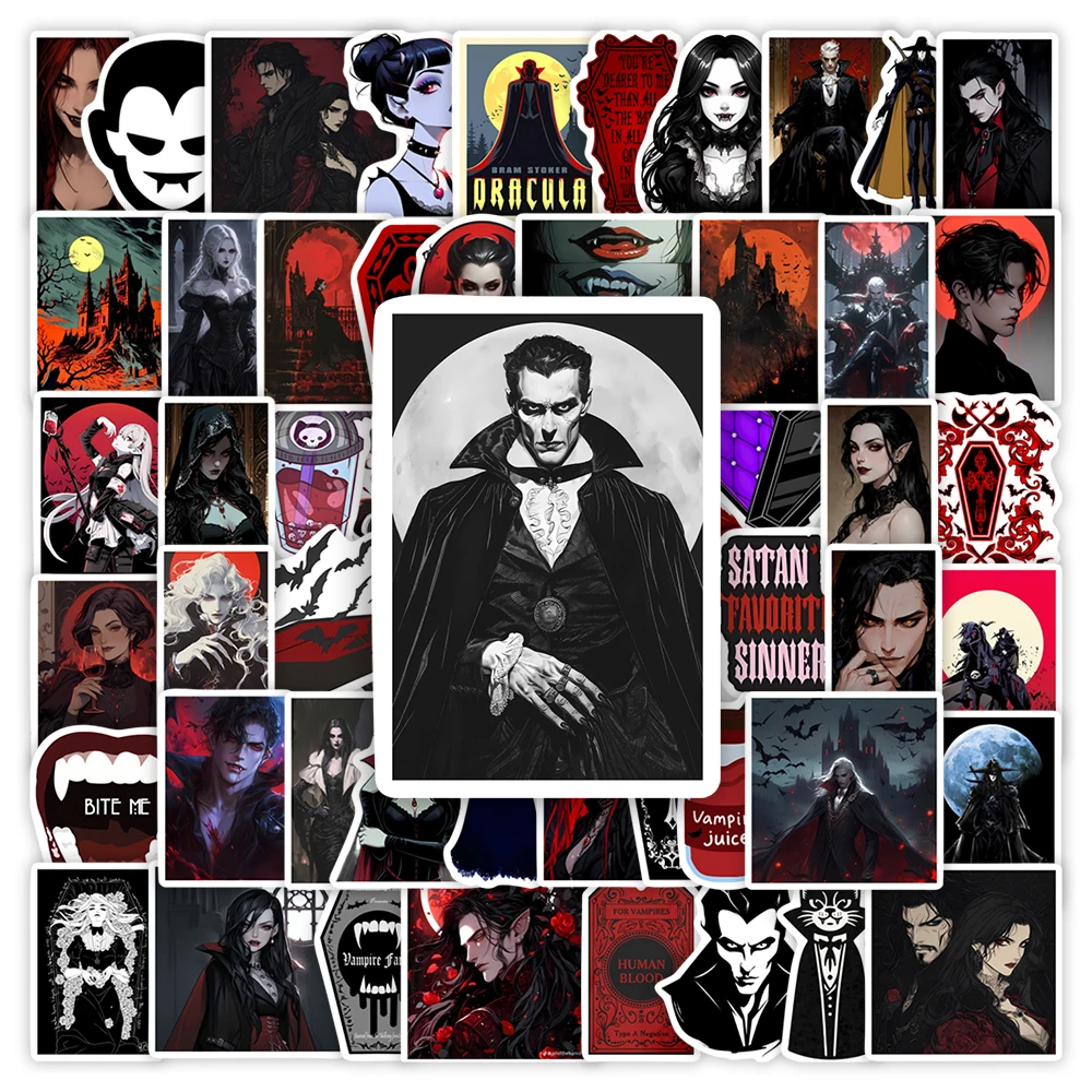 Aesthetic Vampire Stickers DIY Toys Gift for Scrapbook Junk Journals Laptop Phone Luggage Bottles Guitars Decorative Waterproof