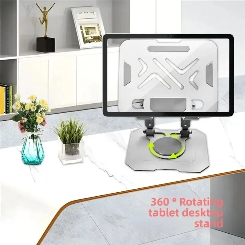Superior For Tablet Computer 360° Rotation Stand, Aluminum Foldable Holder, Adjustable Phone Mount