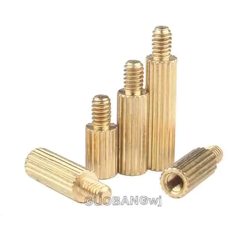 

Single End Brass Standoff Single Pass Knurled Stud M2/M3/M4 round Spacer Column for Camera Security Mount Electronic Hardware