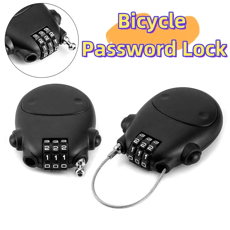 New Portable Bicycle Password Lock Anti-theft Lock Bike Motorcycle Helmet Cable Steel Retractable Combination Lock