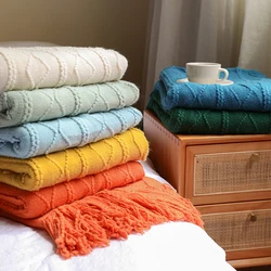 Blanket Soft Throw Blanket On Sofa Bed Plaids Adult Home Textile Solid Color Blanket Travel Blanket Throw Chunky Knit Throw
