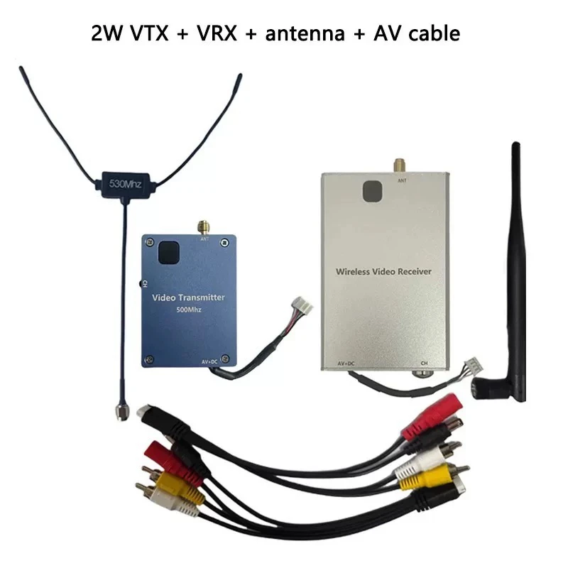 

500Mhz 2W FPV Time Traveling Machine Transmitter Receiver 8CH Image Transmission 12V Long Range Drone VTX VRX Launch Parts Accs
