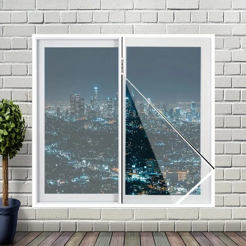 

Mosquito proof,dust-proof,windproof,cold proof,warm transparent plastic film zipper version,no need for punching,self installing