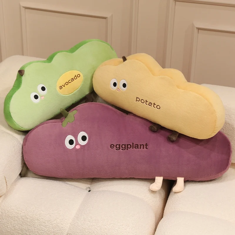Cartoon Vegetable Long Body Pillow, Cloud Potato Eggplant Avocado Plush Cushion, Soft Hugging Pillow Home Decor for Gifts.