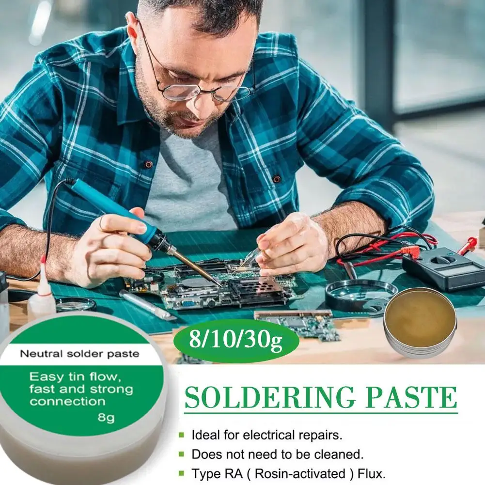 8/10/30g Soldering Flux Lead-Free Solder Paste Flux Tin Solder Paste Welding Flux For Electronics SMD PCB LED Soldering Repair