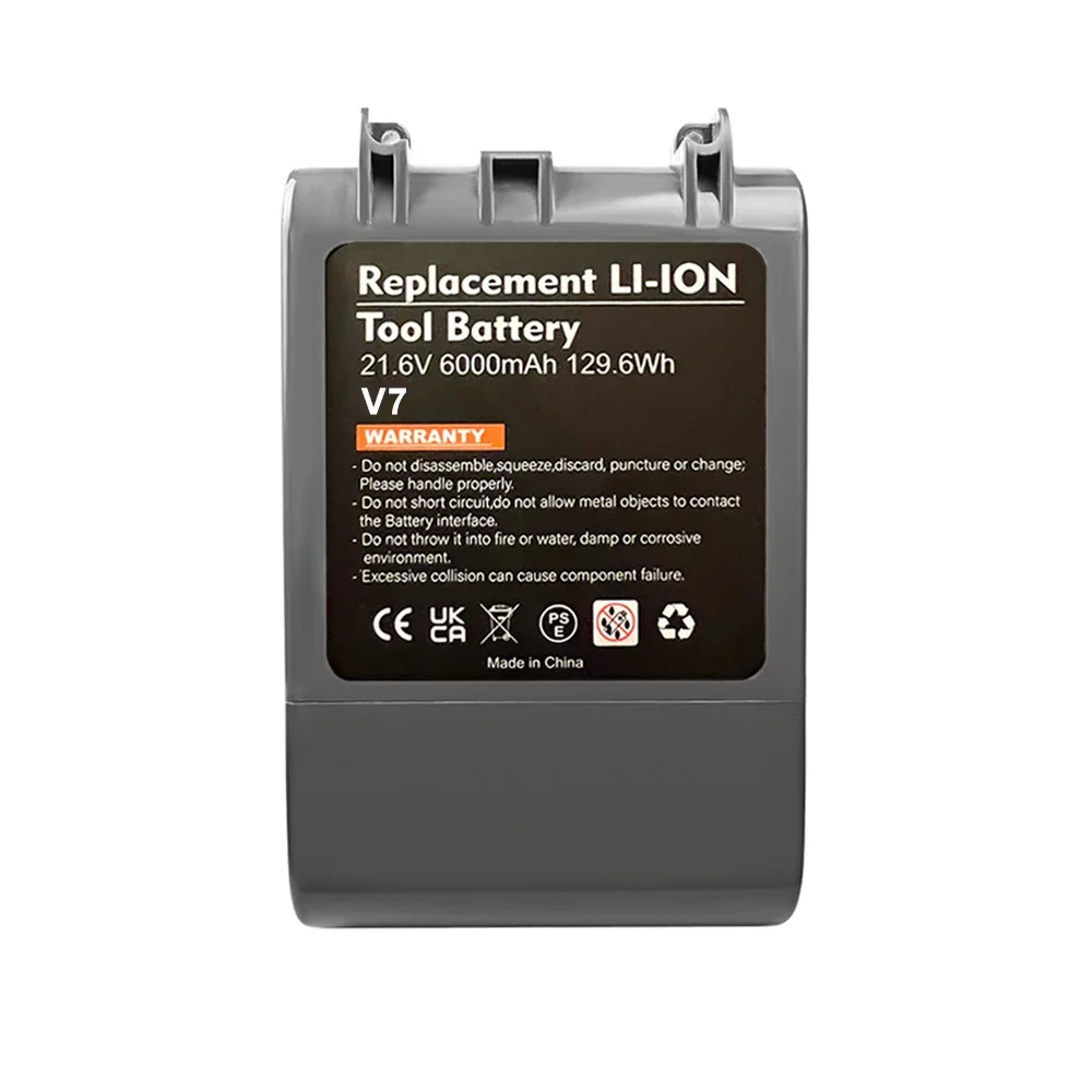 Imagem -04 - Li-lon Bateria para Dyson v7 Fluffy v7 Animal v7 Pro 225403 229687 Aspirador Ferramentas Carregáveis Original 21.6v 6000mah