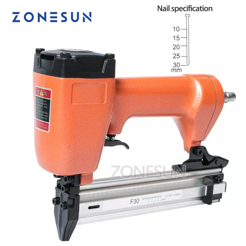 

ZONESUN F30 Carpenter Pneumatic Nail Gun Woodworking Air Stapler Nails Home DIY Carpentry Decoration