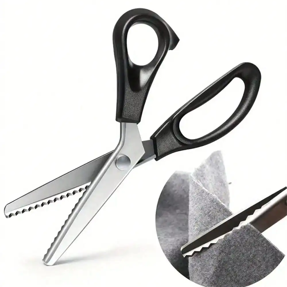 Serrated Fabric Scissors, Triangle Saw-Toothed Sewing Scissors, Handmade Lace Scissors, Curved Scissors, Fabric Shears