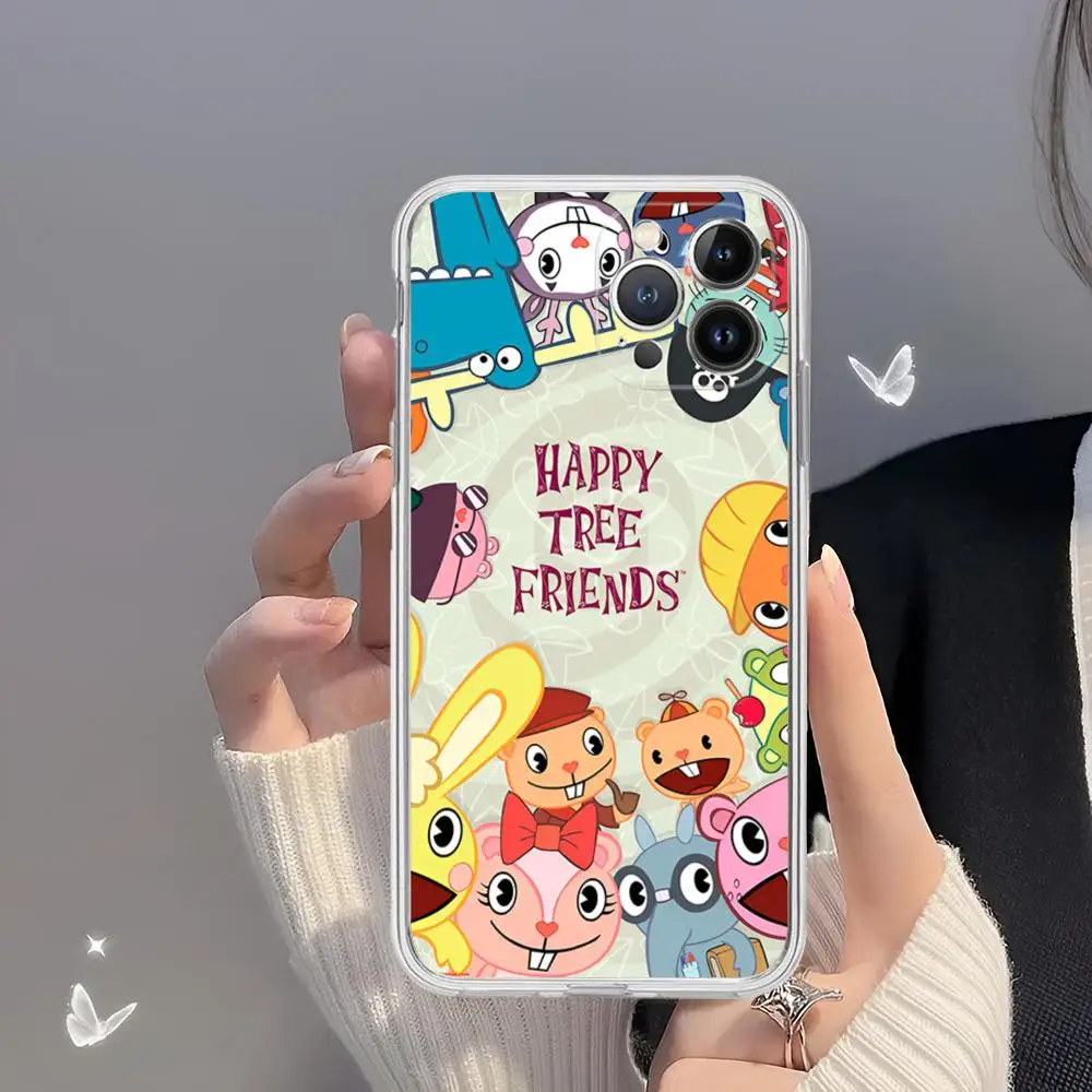 Happy Tree Friends Handy hülle für iPhone 15 14 13 12 Mini 11 Pro xs max x xr se 6 7 8 plus weiche Silikon hülle