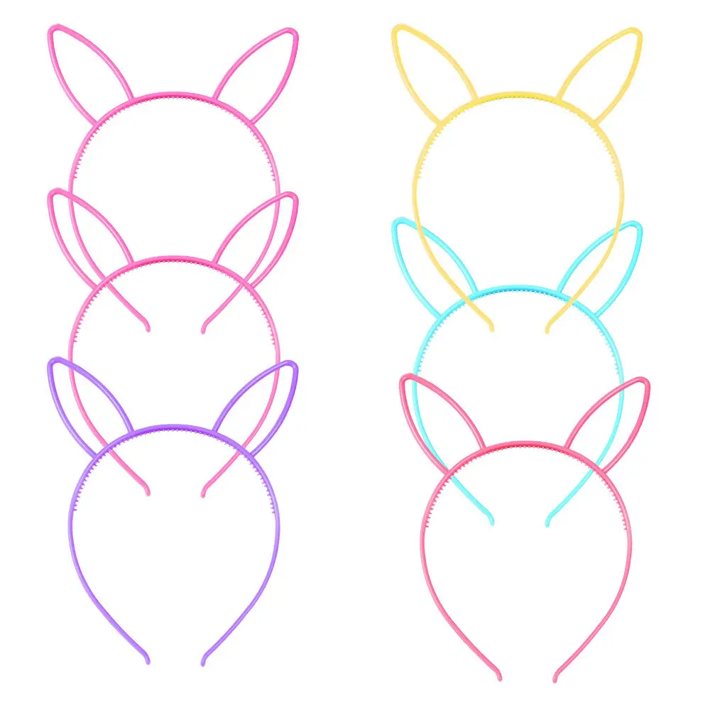 12Pcs Rabbit Ear Headband Durable ABS Material for Kids Girls Party Decoration Assorted Colors Costume Prop Baby Girl Headbands
