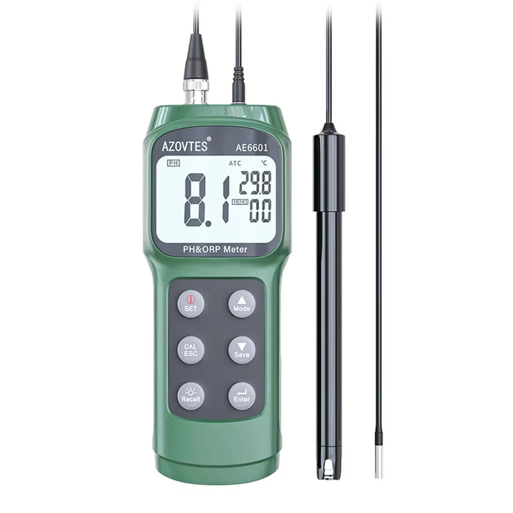 Medidor de pH Digital AE6601, Medidor de Calidad del Agua, Medidor de pH y ORP, Medidor de Temperatura, Detector de pH, Pluma de Prueba, Rango -5.0~65.0C
