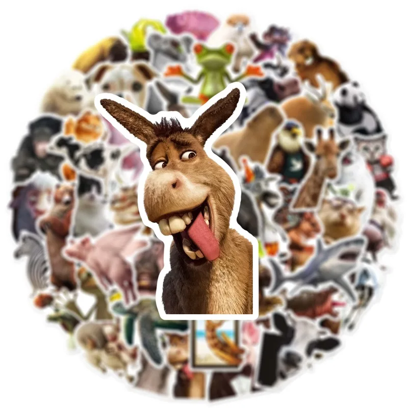 10/25/50pcs Funny Zoo Jungle Animals Graffiti Stickers for DIY Scrapbook Water Bottle Phone Laptop Guitar Teaching Toy