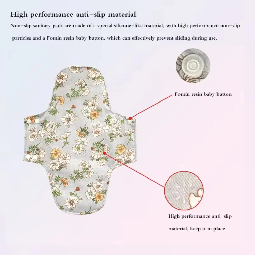 Graphene Reusable Sanitary Pads Leak Proof Fast Absorbent Washable Sanitary Napkins Anti-Slip with Waterproof Layer
