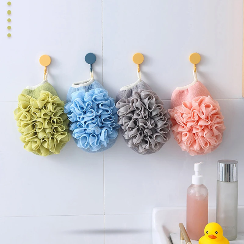 Soft Mesh Bath Sponge Balls Exfoliating Gloves Nylon Cleaning Brush Shower Body Cleaner Bath Ball Dual-Purpose Bathroom Supplies