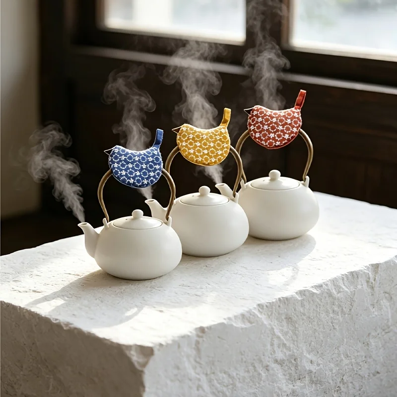 Cute Little Bird Embroidery Heatproof Pot Handle Cover Anti-scald Sleeve For Cast Iron Pots Kitchen Heat Protection Accessory