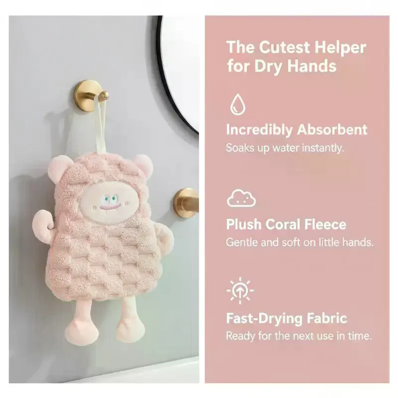 Ultra-Absorbent Cotton Hand Towels – Quick-Drying & Wall-Hangable for Kitchen, Bathroom & Guest Use | Soft, Durable & Lint-Free