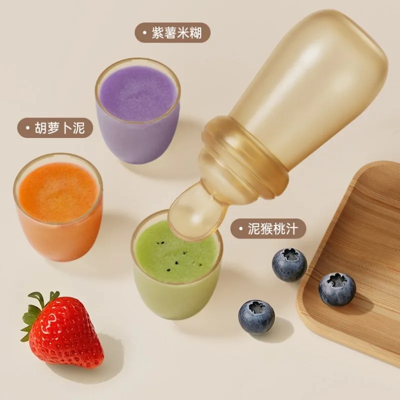 

Детская силиконовая ложка для рисовой каши, сжимающая ложка для кормления, кормление новорожденных, еда фруктов, дополнительная еда, мягкая ложка для ребенка