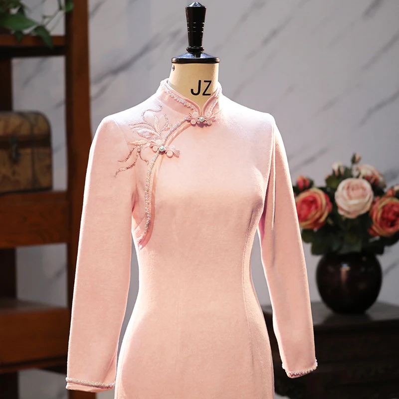 

Новинка! Женское розовое ципао Ele Long-Sleeve, улучшенная версия, для повседневной носки, оригинальный дизайн, весна 2025