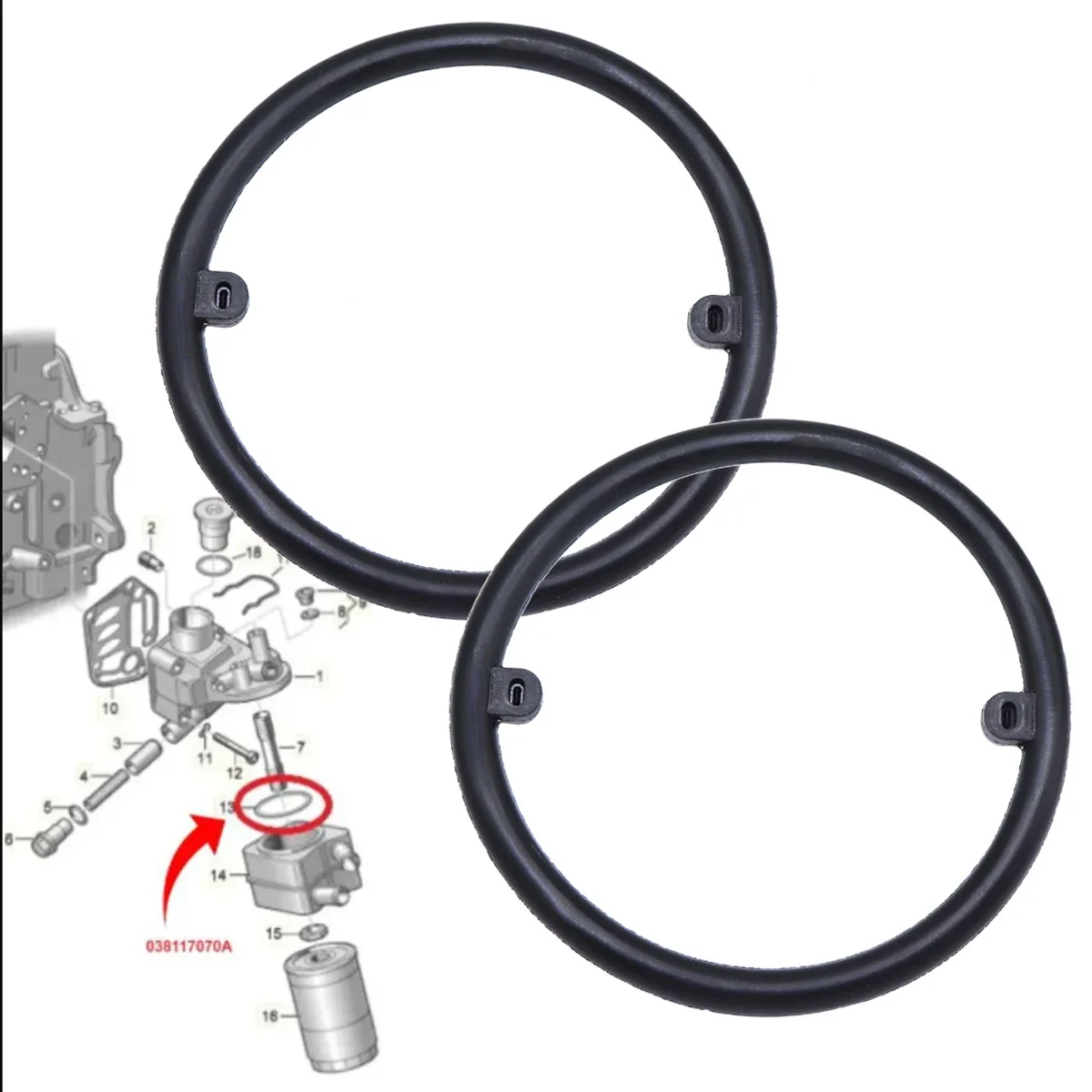 

2X Engine Oil Cooler Filter Seal For VW Passat B3 B4 B5 B6 CC Housing Heat Exchanger O-Ring Upper Rubber Gasket Washer Replace