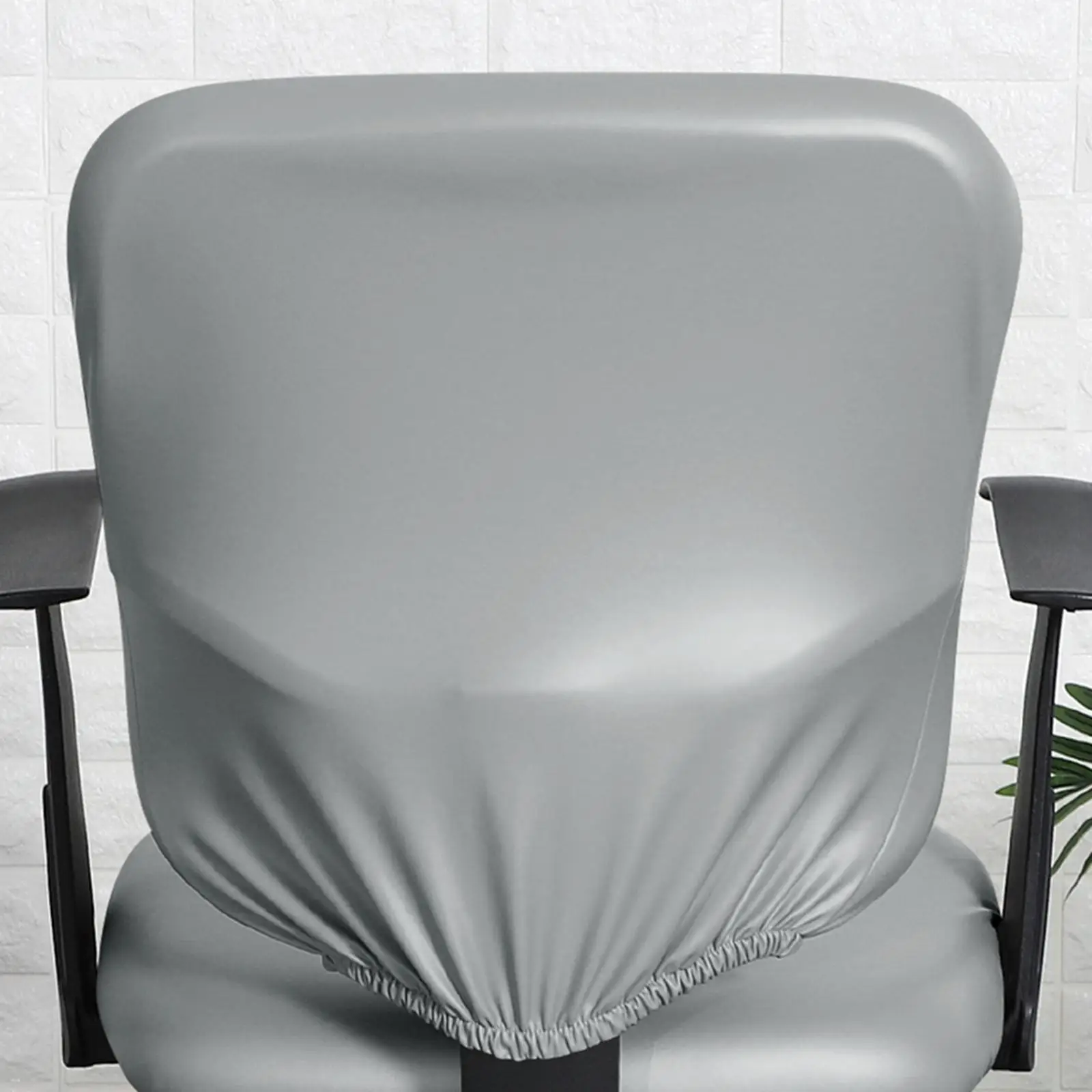 Office Chair Seat Cover Removable Stretchable PU Leather Slipcover Dustproof Protector for Home Work Conference