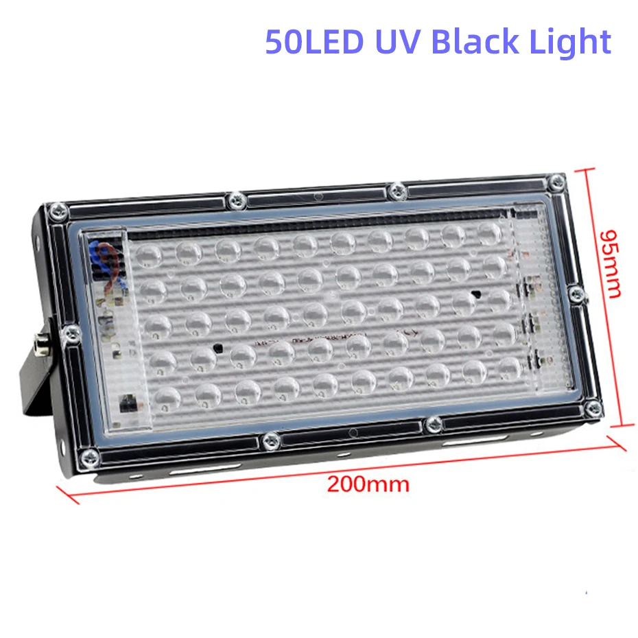 Luces LED UV negras de 50W y 100W para escenario, luz ultravioleta con efecto de inundación para Halloween, Navidad, baile, DJ, discoteca, fiesta y Bar