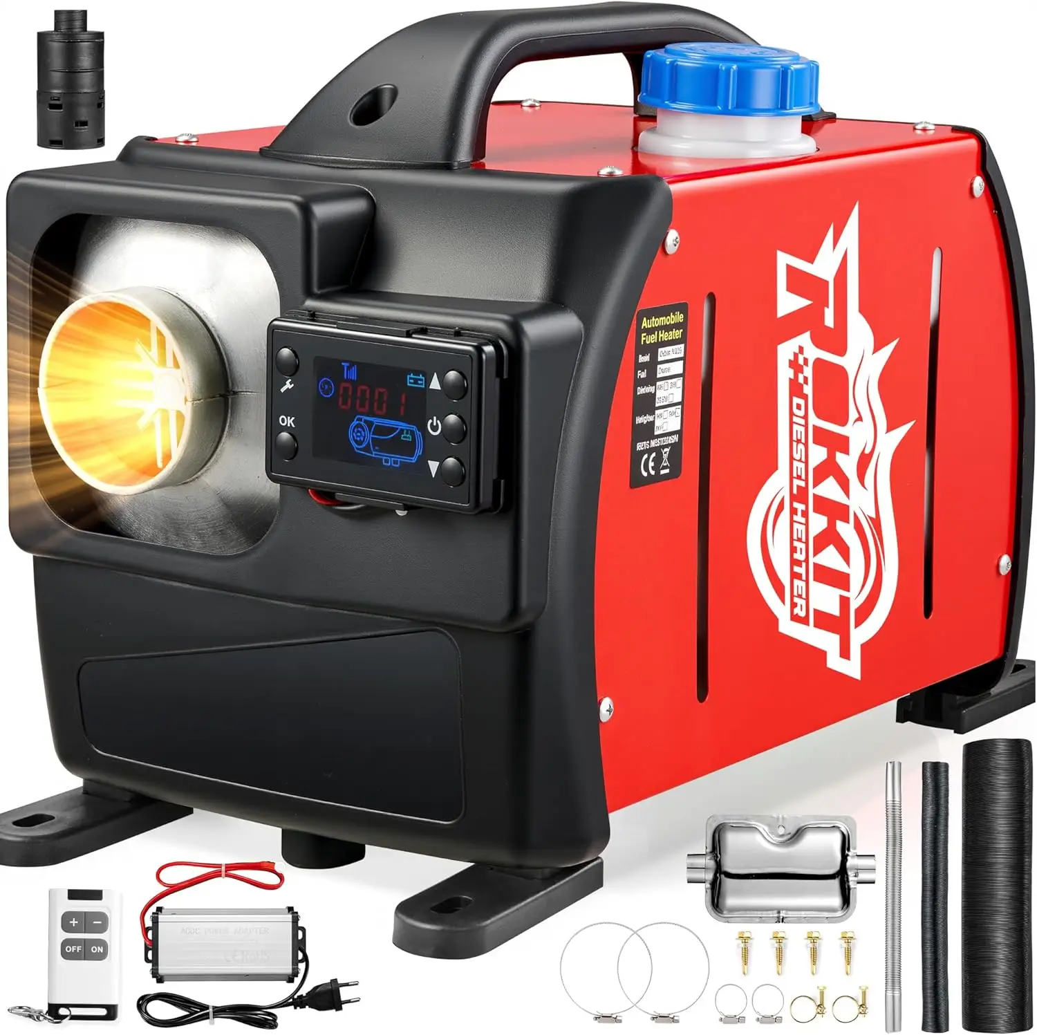 

Портативный воздухонагреватель мощностью 8 кВт с подогревом, 110 В/12 В с ЖК-термостатом и пультом дистанционного управления для грузовиков, прицепов, лодок