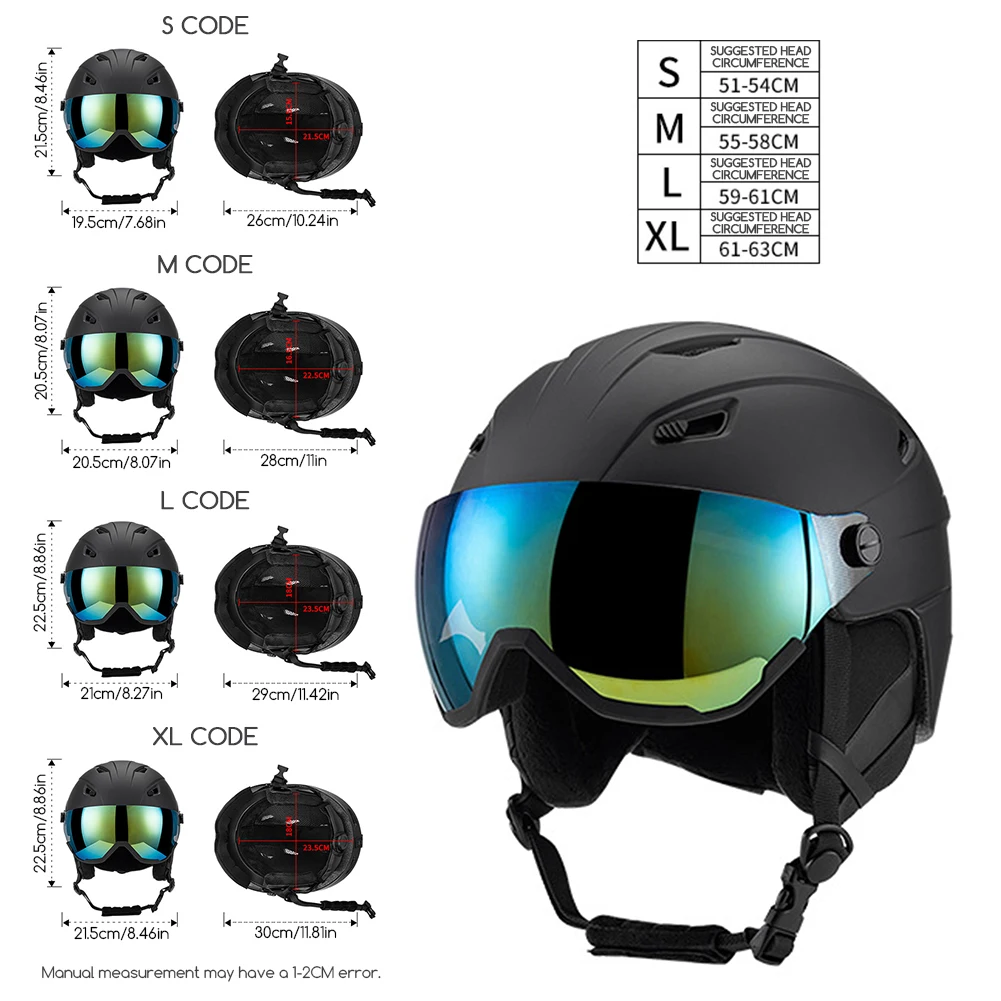 Ski Helmets Outdoor Winter Sports Safety Helmets Adjustable Size Snowboard Protective Geared Adventures Protection