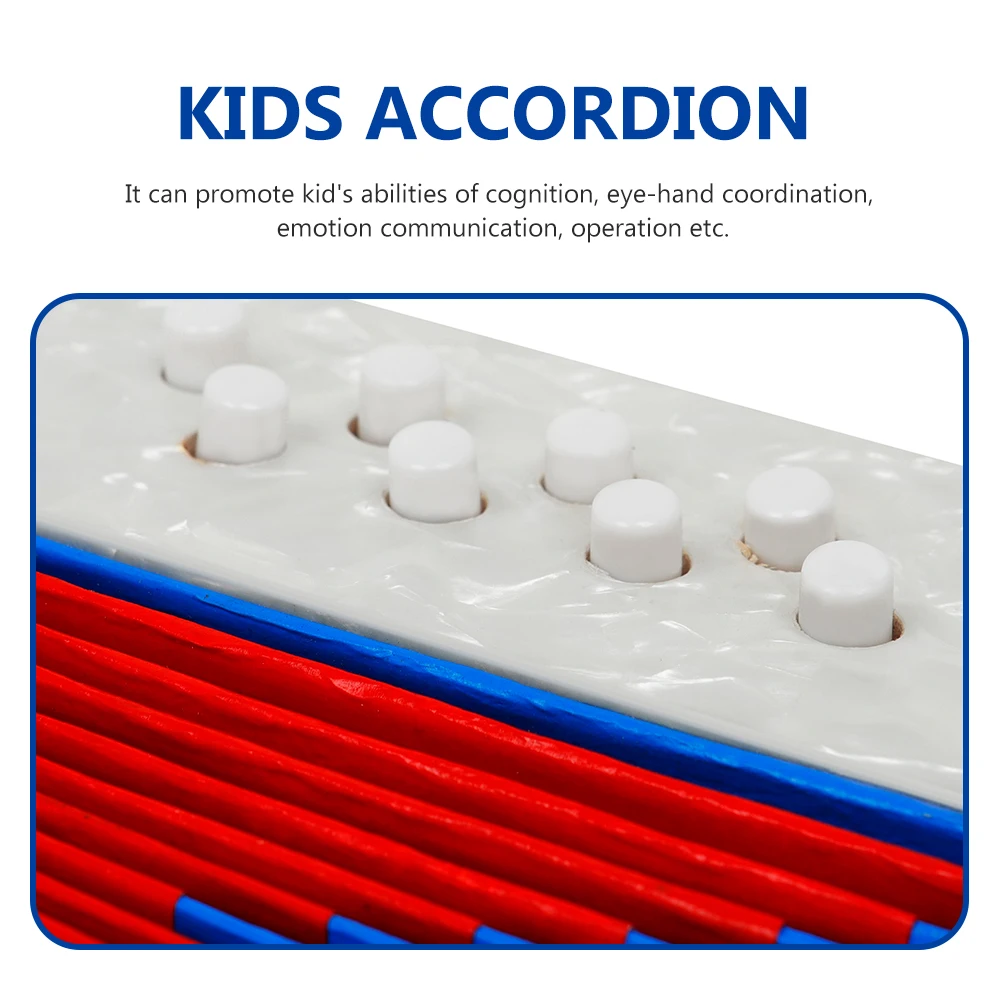 

Portable Accordion White Kids Introductory Musical Instrument Educational Plaything Lightweight Abs Concertina Children Beginner