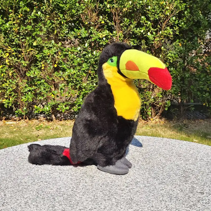 Simulation Toucan Plush Toy Adorable Thick Billed Toucan Stuffed Animal Large Billed Bird Soft Doll Gift Educational Toy 30cm