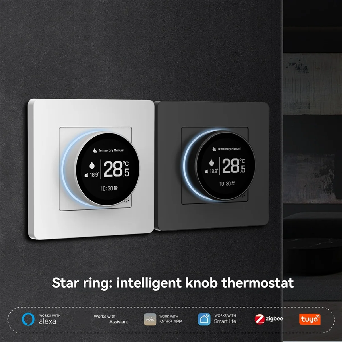 

AB01 Tuya ZigBee умная ручка термостат газовый котел регулятор температуры отопления работает с GoogleHome черный