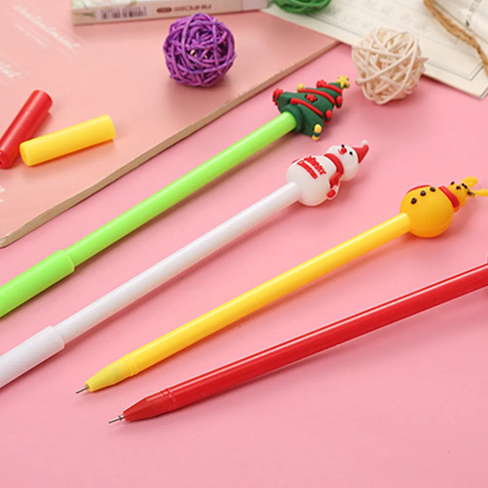 

20Pcs Christmas Gel Pens Xmas Signing Pen Cartoon Theme Stationery Pen Office School Writing Tool for Students Signature