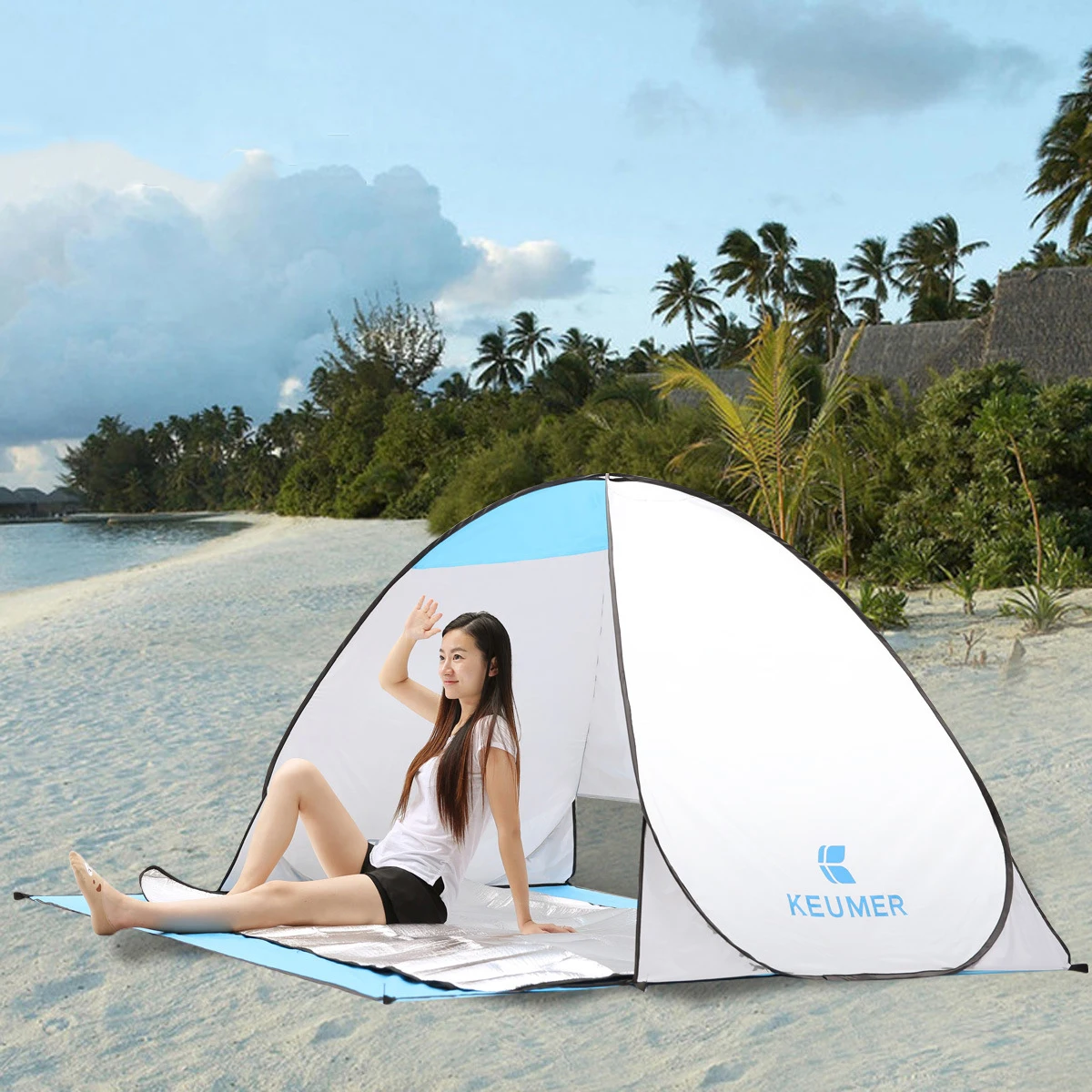 

Automatic Instant Pop Up Tent Potable Beach Tent Lightweight Outdoor UV Protection Camping Tent Summer Cabana Sun Shelter 2022