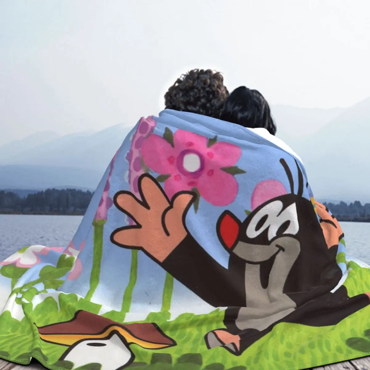 Cute Happy Mole Krtek Coral Fleece Plush Throw Blanket Zdenik Miler anime Blanket Home Couch Lightweight Thin Plush Thin Quilt