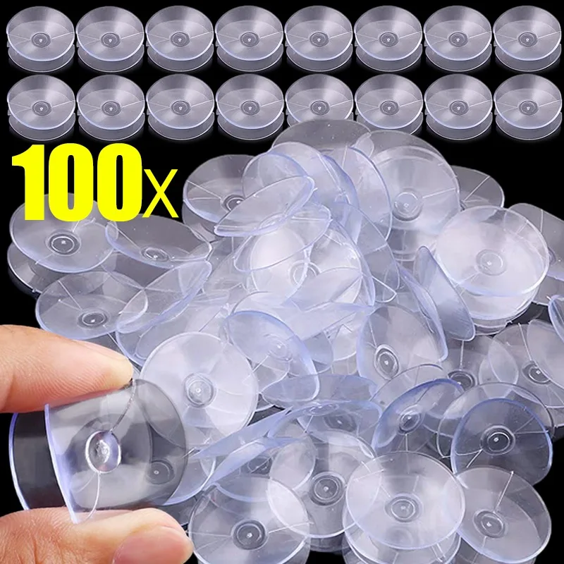 10/100PCS Double Sided Suction Cup PVC Vacuum Non-slip Clear Sucker Pad for Glass Car Window Fixed Sucker Pads Table Holder