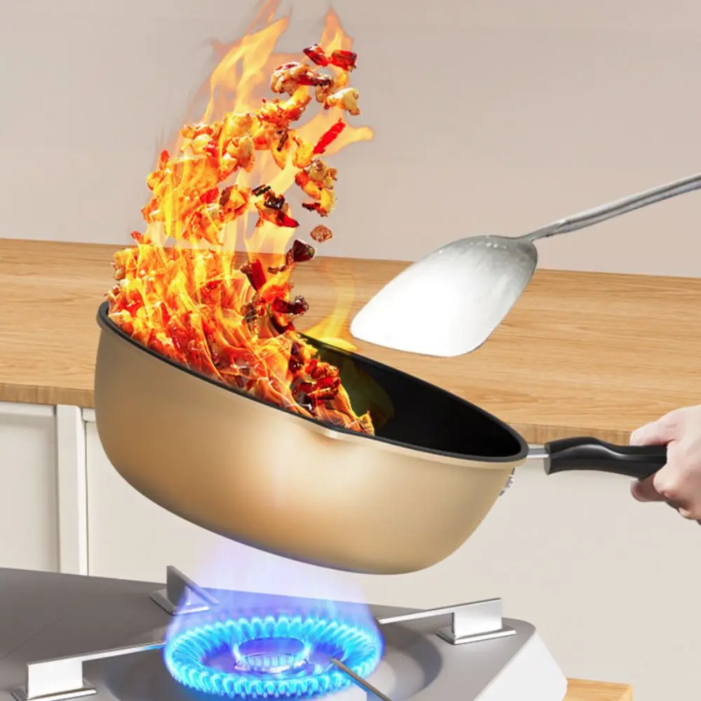 

Honeycomb Pattern Non-Stick Frying Pan Scratch Resistant Deepened Frying Wok Lightweight with Lid Cooking Pot Induction Cooktop