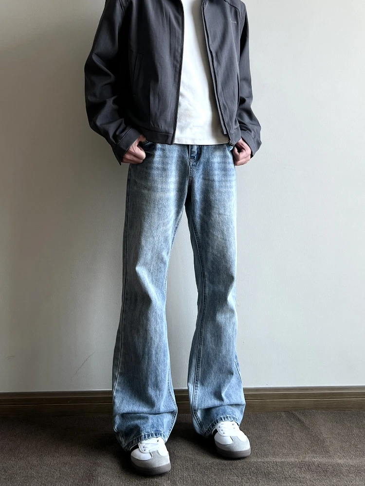 

Джинсы в американском стиле, зауженные, с микро-клешем, унисекс, повседневные, со средней посадкой, прямые, молодежный тренд