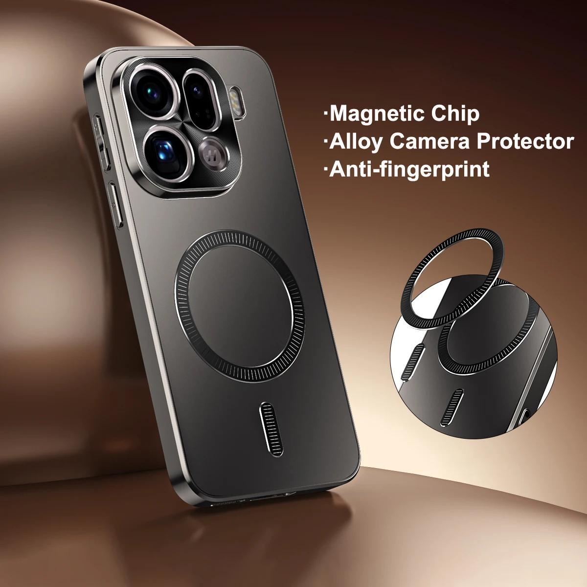 Магнитный чехол для OPPO Find X9 X9S X8 A6 Ultra Pro Reno 16 15 14, с поддержкой MagSafe, жесткая матовая задняя панель из поликарбоната, металлический корпус для защиты объектива