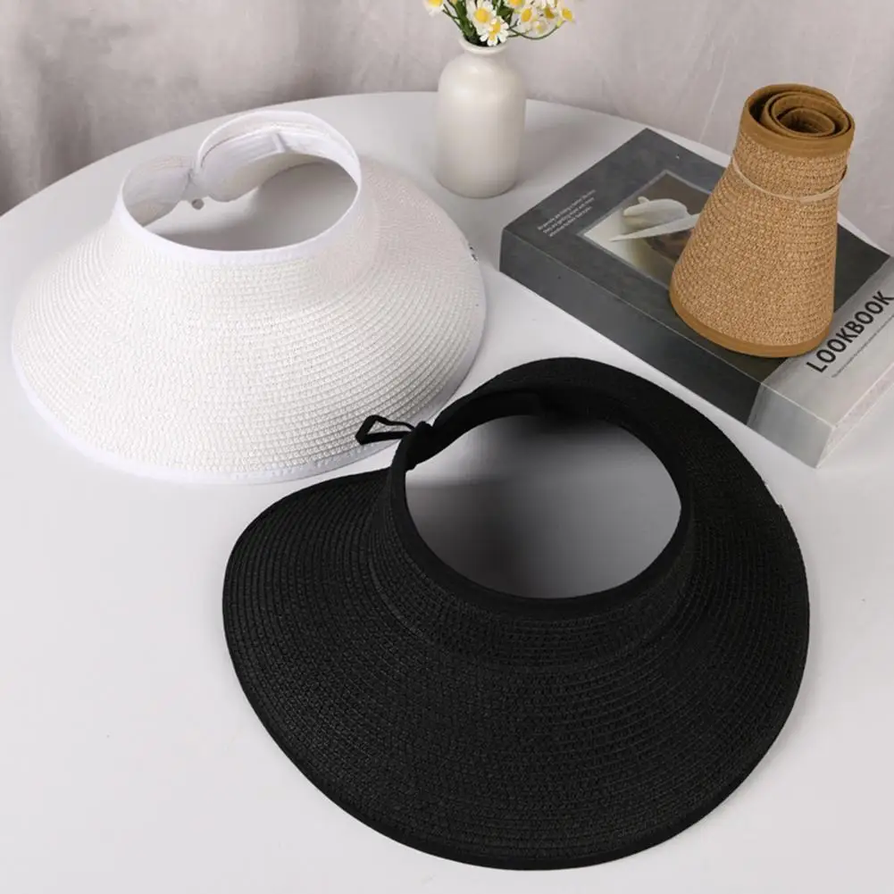 Stowable Straw Hat Summer Sun Hat Breathable Wide Brim Straw Sun Hat for Summer Vacation Adjustable Anti uv for Men