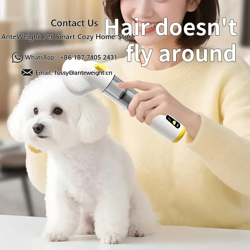 Multifunctional Portable 3 in 1 USB Rechargeable Cordless Dog Hair Fur Brush Tools Handheld Pet Grooming Vacuum Cleaner Kit