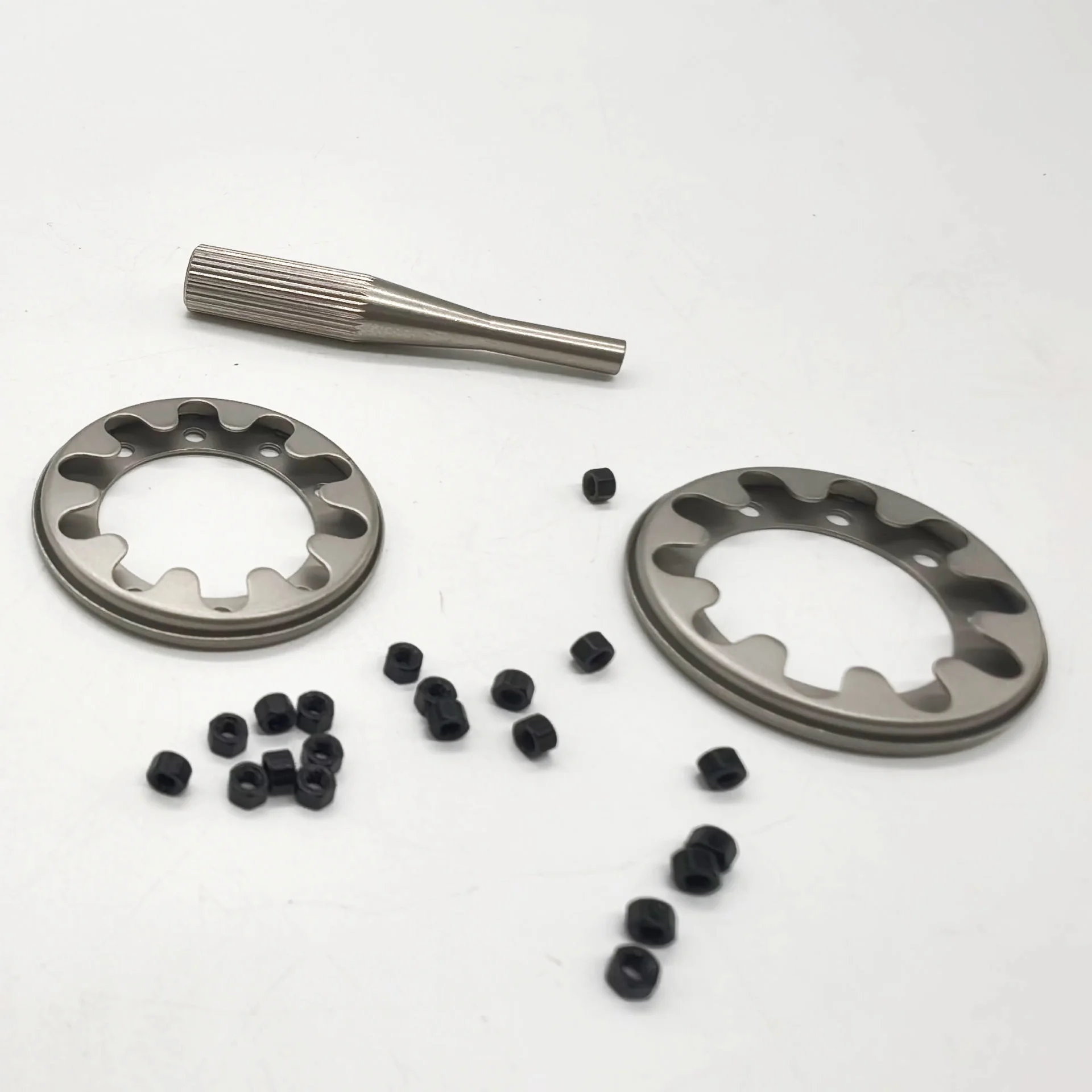 

RC 1/14 1 pair Metal Front Frosted Wheel Hub Rim for Scania Man Actros Volvo Truck Trailer DIY Parts