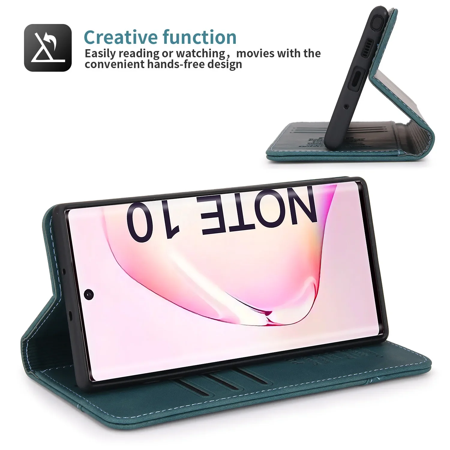 حافظة جلدية لهاتف سامسونج جالاكسي S9 Plus S10 S20 FE S21 S22 S22 S23 S24 نوت 9 10 نوت 20 حافظة مغناطيسية للغاية