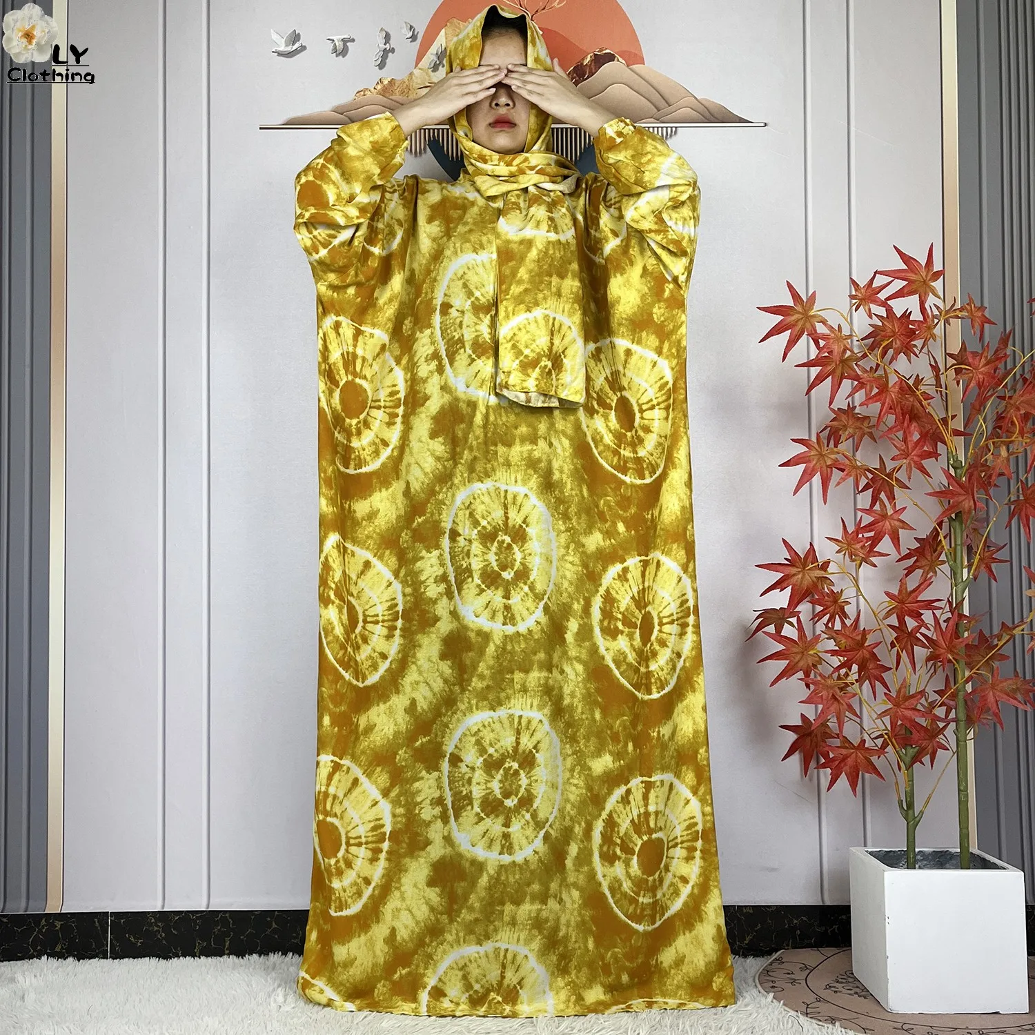 2024 Muslim Sets Lady Abayas Ramadan Prayer Garment Dubai Turkey Middle East Femme Robe Cotton Loose African Abaya Islam Dress