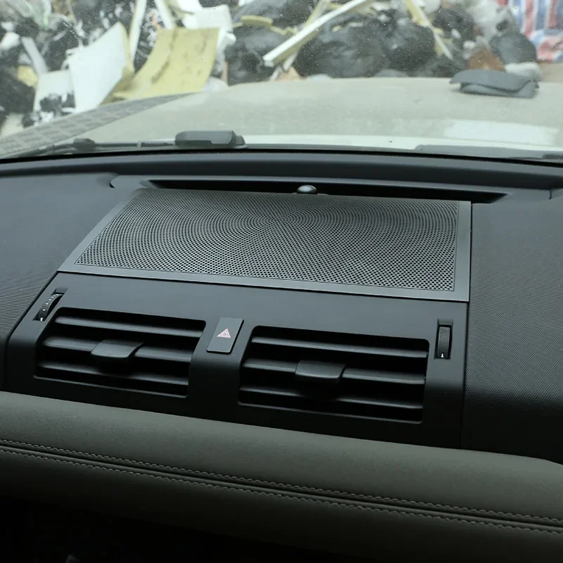 لاند روفر ديفندر 90 110 130 2020-2024 سبائك الألومنيوم الأسود لوحة سيارة المتكلم صافي غطاء الكسوة الداخلية اكسسوارات السيارات #3