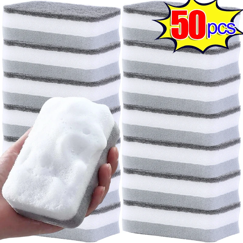 50/1PCS Dishwashing Sponge Absorbent Double-Sided Cleaning Sponges Household Kitchen Pan Pot Dish Cleaning Scouring Pad Wipe