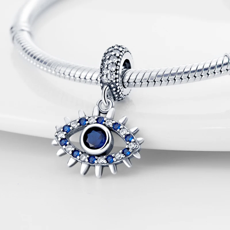 

New Original 925 Sterling Silver Magic Eye Stone Charms Pendant Fit 3mm Original Bracelet DIY Women Exquisite Party Jewelry Gift