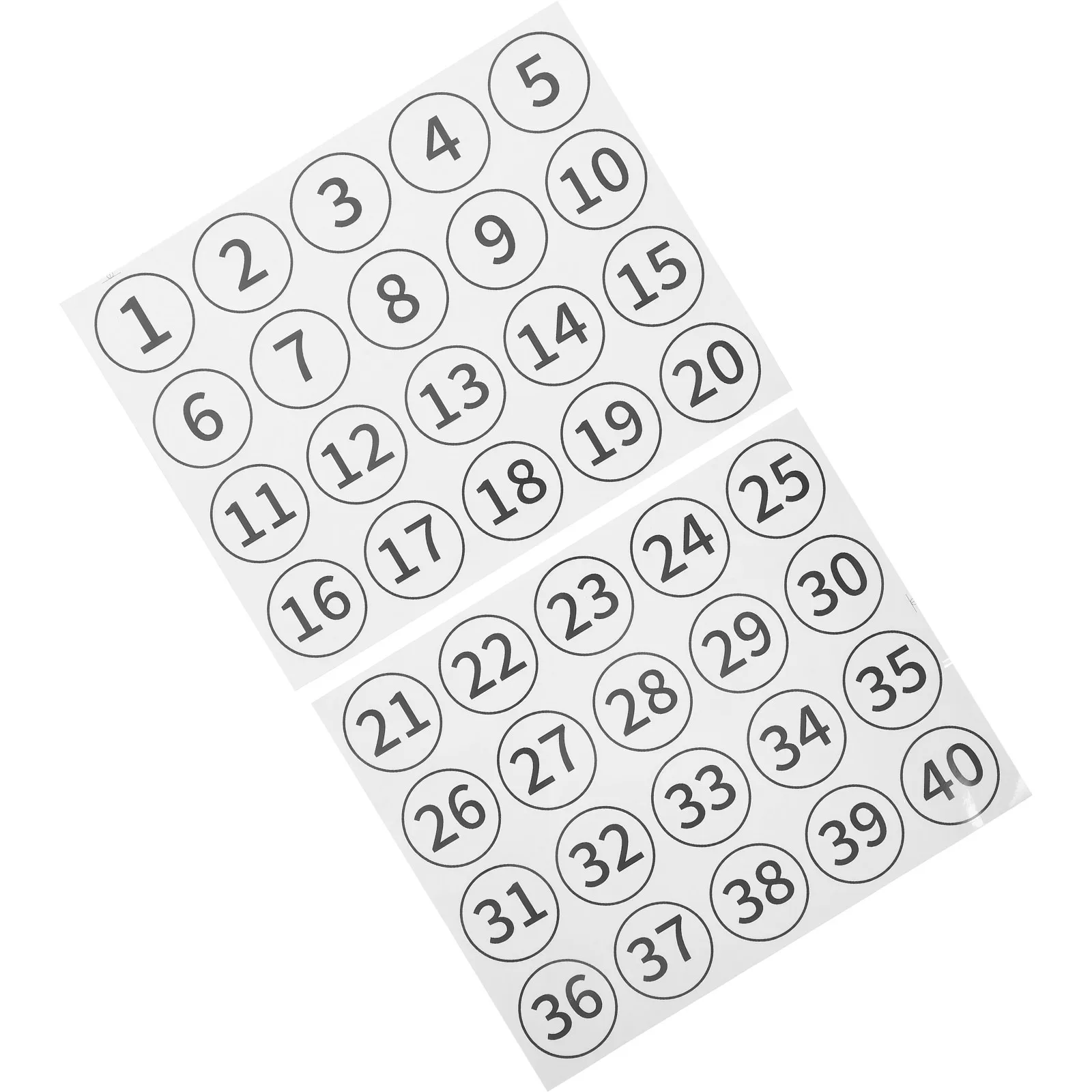 

40Pcs Number Stickers Clear PVC Self Adhesive Small Labels for Classroom Office Storage Organizing Classification Consecutive